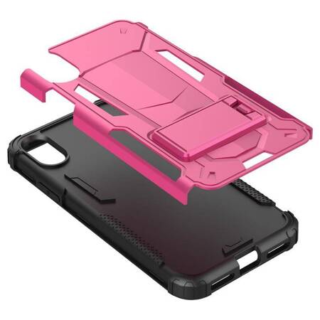 Zizo Hybrid Transformer Cover - Tough Cover for iPhone X with Kickstand (Hot Pink/Black)