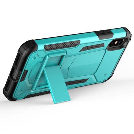 Zizo Hybrid Transformer Cover - Tough Cover for iPhone X with Kickstand (Teal/Black)