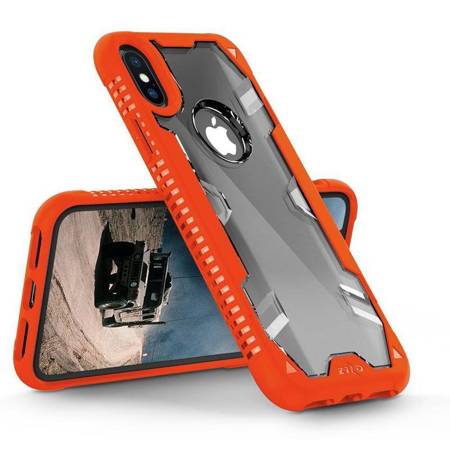 Zizo Proton Case - Military Grade Case + Tempered Glass Screen Protector for iPhone X (Orange/Trans Clear)