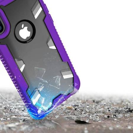 Zizo Proton Case - Military Grade Case + Tempered Glass Screen Protector for iPhone X (Purple/Trans Clear)