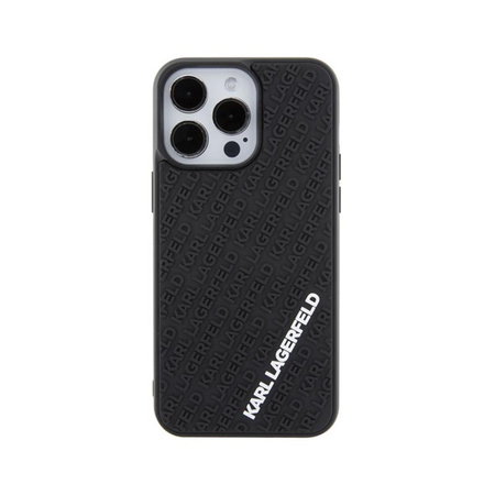 Karl Lagerfeld 3D Rubber Multi Logo - pouzdro pro iPhone 15 Pro Max (černé)