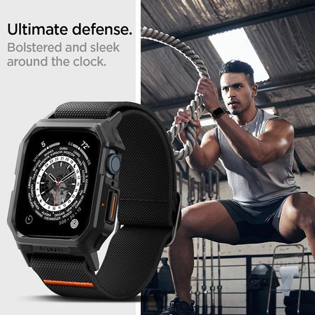 Spigen Lite Fit "Pro" - tok szíjjal Apple Watch 4/5/6/7/8/9/9/SE 44/45 mm-es órához (matt fekete)