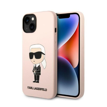 Karl Lagerfeld Silikonové pouzdro NFT Ikonik MagSafe - iPhone 14 Plus (růžové)