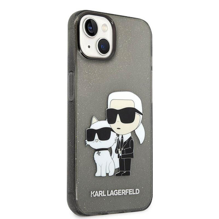 Karl Lagerfeld IML Glitter NFT Karl & Choupette - Case for iPhone 14 Plus (Black)