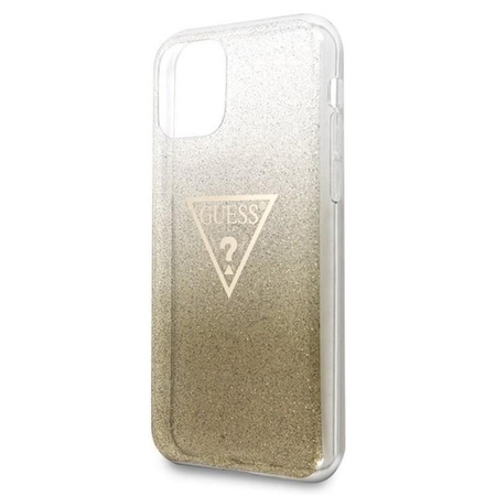Guess Solid Glitter Triangle - Coque iPhone 11 (Or)
