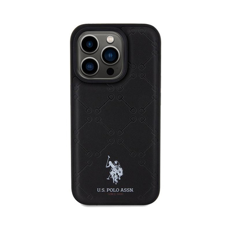 US Polo Assn Yoke Pattern - Coque pour iPhone 15 Pro Max (noir)