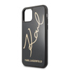Karl Lagerfeld Double Layers Tempered Glass Glitter Signature Case - Etui iPhone 11 Pro (czarny)