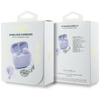 Guess Glossy Effect Printed Classic Logo & Charm - Słuchawki Bluetooth TWS + etui ładujące (lawendowy)