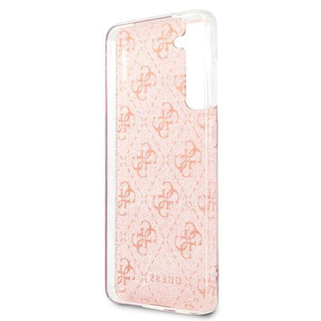 Guess 4G Glitter - pouzdro pro Samsung Galaxy S21 FE (růžové)