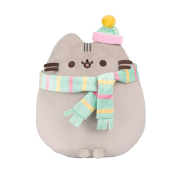 PUSHEEN CAT MASCOT mit Schal und Mütze, Plüschkatze, Plüsch, 24 cm