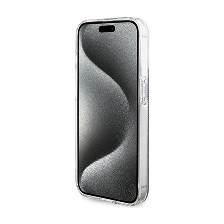 Guess IML 4G Gold Stripe - Coque iPhone 15 Pro (noir)