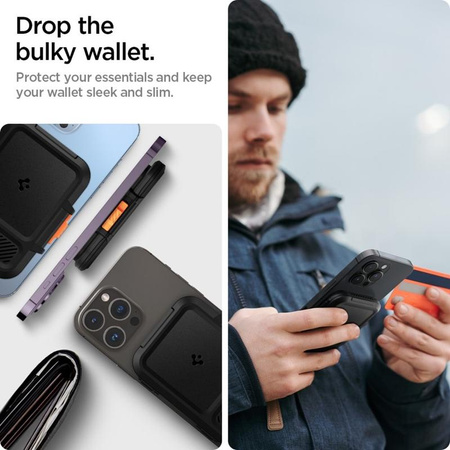Spigen Lock Fit MagSafe - Magnetická peněženka (Black)