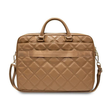 Brašna na počítač Guess Quilted 4G - 15" / 16" brašna na notebook (hnědá)