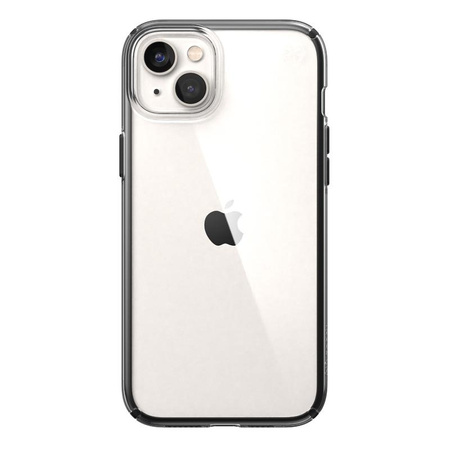 Speck Presidio Perfect-Clear con Impact Geometry - Custodia per iPhone 15 Plus / 14 Plus con rivestimento MICROBAN (trasparente / nero)