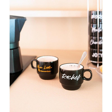 Friends - Ceramic mug set with stand 150ml 6 pcs.