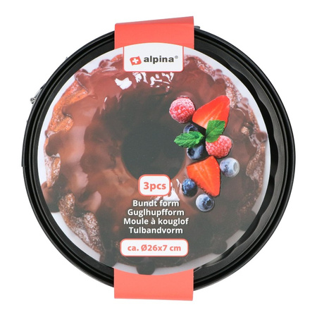 Forma z Wyjmowanym Dnem do Pieczenia Babki Tarty Ciast Alpina Czarna