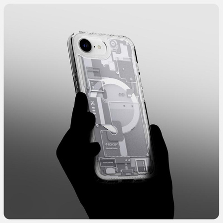 Spigen Ultra Hybrid Mag MagSafe - Hülle für iPhone 16e (Zero One White)