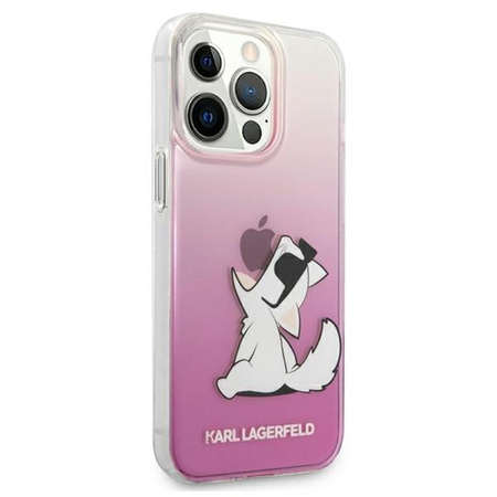 Karl Lagerfeld Choupette Fun - pouzdro pro iPhone 13 Pro (růžové)