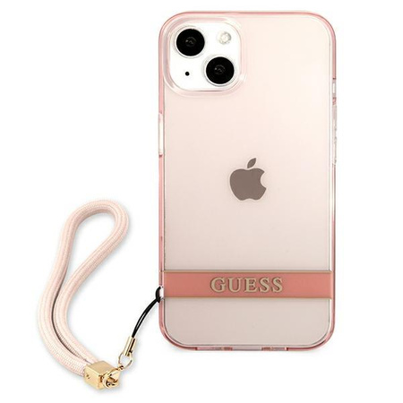 Guess Translucent Strap - Coque iPhone 13 (rose)