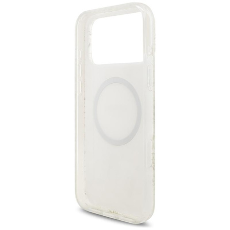 Guess IML Flowers Electro Pearl Strap MagSafe - Case iPhone 17 Pro Max (white)