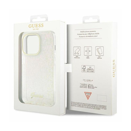 Guess IML Faceted Mirror Disco Iridescent - iPhone 15 Pro Max Case (pink)