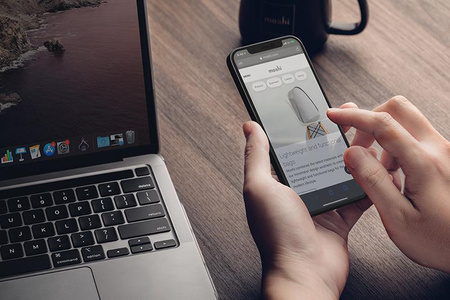 Moshi AirFoil Pro - Flexibilní hybridní sklo pro iPhone 12 / iPhone 12 Pro (černý rám)