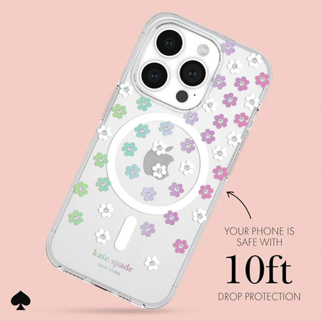 Kate Spade New York Protective MagSafe - iPhone 15 Pro Case (Scattered Flowers)