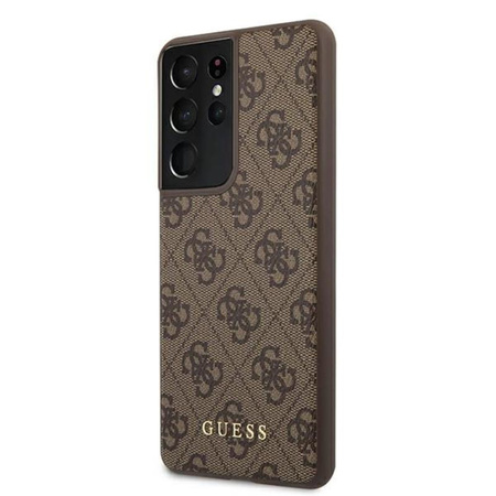 Guess 4G Metall Logo - Samsung Galaxy S21 Ultra Tasche (braun)
