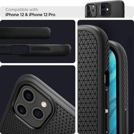 Spigen Liquid Air - Coque pour iPhone 12 Pro / iPhone 12 (Noir)