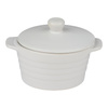 Alpina - Ceramic ovenproof dish with lid, round, 13x10 cm, 210 ml (white)