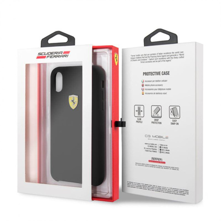 Silikonové pevné pouzdro Ferrari - pouzdro pro iPhone Xs / X (černé)