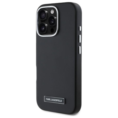 Karl Lagerfeld FW Metallplatte MagSafe - iPhone 16 Pro Tasche (schwarz)