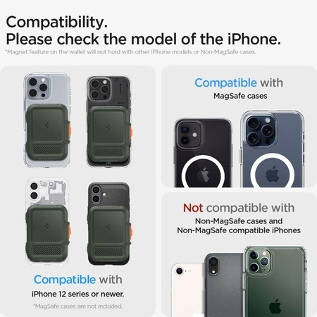 Spigen Lock Fit MagSafe – Magnetische Geldbörse (Military Green)