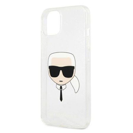 Karl Lagerfeld Karl's Head Glitter - Case for iPhone 13 mini (Silver)