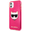 Karl Lagerfeld Choupette Head - pouzdro pro iPhone 11 (fluo růžové)