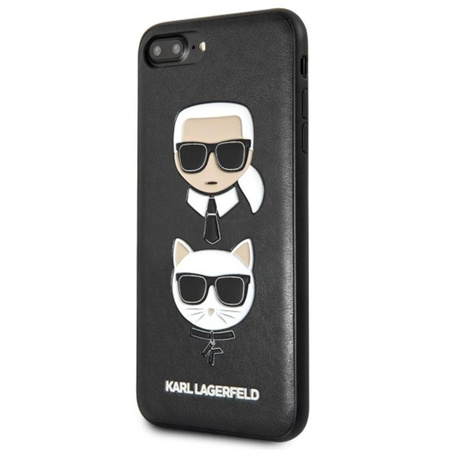 Karl Lagerfeld Embossed Case Karl & Choupette - Coque pour iPhone 8 Plus / 7 Plus (noir)
