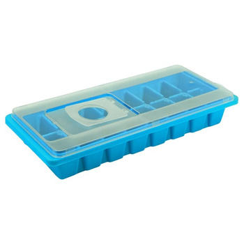 Bac à glaçons avec couvercle, 16 glaçons (bleu)