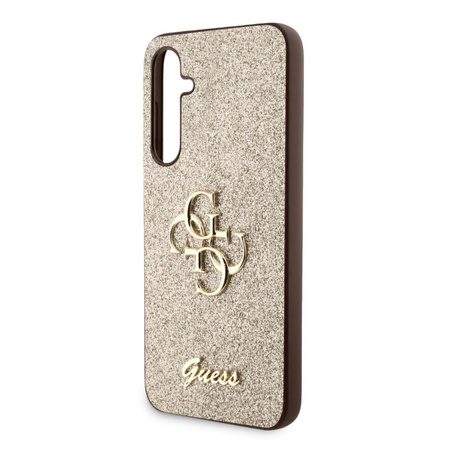Guess Glitter Script Big 4G - Étui Samsung Galaxy S23 FE (Or)