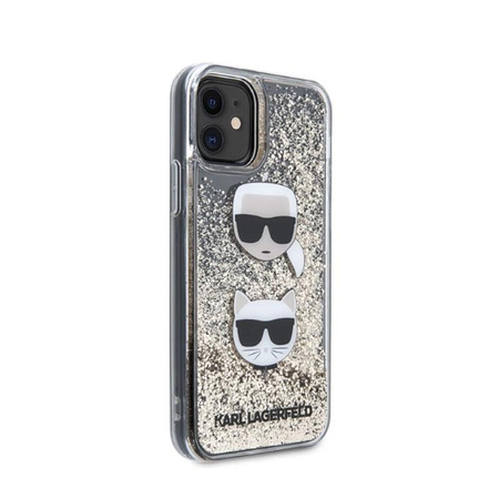 Karl Lagerfeld Liquid Glitter 2 Heads - Coque iPhone 11 (Or)
