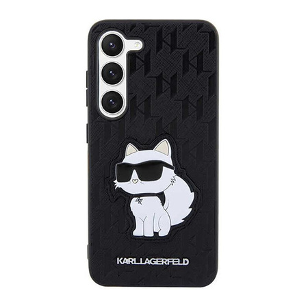 Karl Lagerfeld NFT Saffiano Monogram Choupette - Hülle für Samsung Galaxy S23+ (Schwarz)