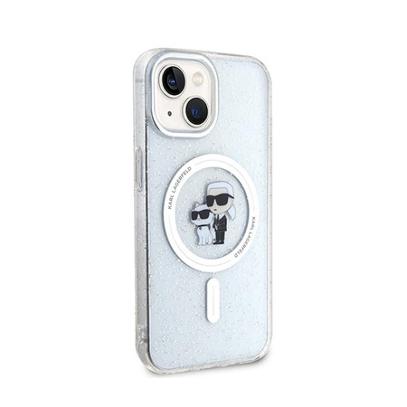 Karl Lagerfeld Karl & Choupette Glitter Magsafe - iPhone 15 Plus Tasche (Transparent)
