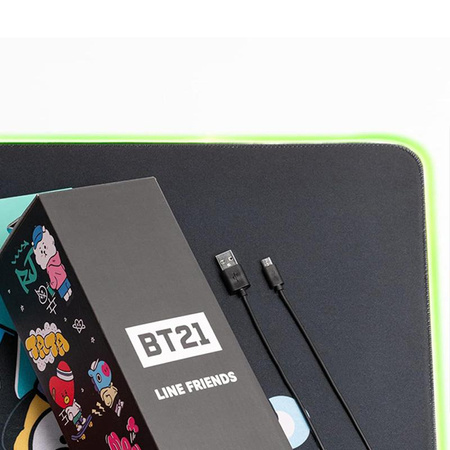 BT21 - Mata gamingowa / na biurko LED XXL (90 x 40 cm)