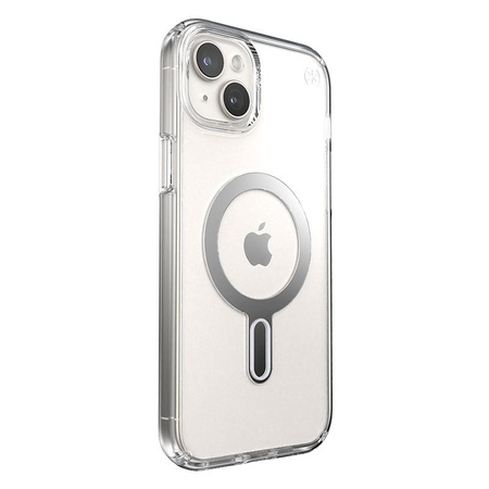Speck Presidio Perfect-Clear ClickLock & Magsafe - pouzdro pro iPhone 15 Plus / iPhone 14 Plus (Clear / Chrome Finish / Serene Silver)