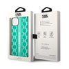 Karl Lagerfeld Monogram Stripe - Coque pour iPhone 14 Plus (vert)