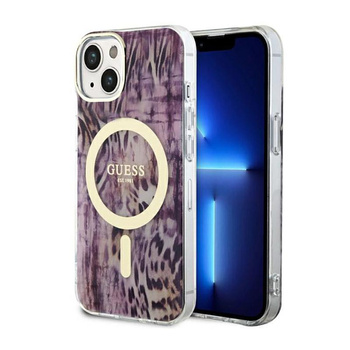Guess Leopard MagSafe - iPhone 14 Case (Pink)