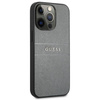 Guess Saffiano Metal Logo Stripes - Etui iPhone 13 Pro Max (szary)