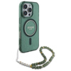 Guess IML Glitter With Pearl Strap MagSafe Case - iPhone 16 Pro Max Case (vert)