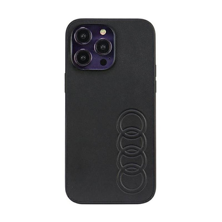 Audi Szintetikus bőr - iPhone 14 Pro Max tok (fekete)