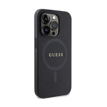 Guess Saffiano MagSafe - Tasche für iPhone 14 Pro (schwarz)