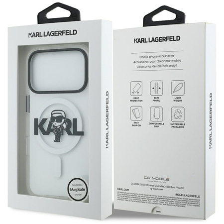 Karl Lagerfeld IML Karl Sketch Logo MagSafe - Pouzdro iPhone 17 Pro (průhledné)
